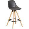 Полубарные стулья Стул полубарный DOBRIN RONNI, ножки светлый бук, тёмно-серый (GR-04)