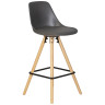Полубарные стулья Стул полубарный DOBRIN RONNI, ножки светлый бук, тёмно-серый (GR-04)