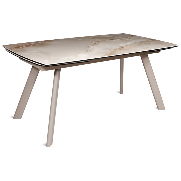 OLIVER 160 стол с керамической столешницей, цвет Rosso Valencia глянец / каркас латте