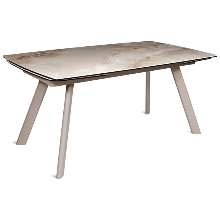 OLIVER 160 стол с керамической столешницей, цвет Rosso Valencia глянец / каркас латте