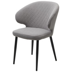 Стул ХИЛТОН, цвет B22 Серый, велюр / черный каркас М-City