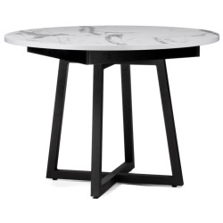 Регна 100(130)х100х75 черный / белый обеденный стол