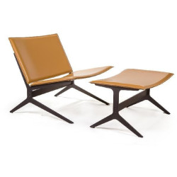 Кресло c оттоманкой Fly, кожа camel Кресло c оттоманкой Fly, кожа camel