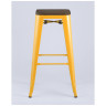 Барные табуреты Tolix WOOD желтый, металл с порошковым покрытием, дерево, металл
