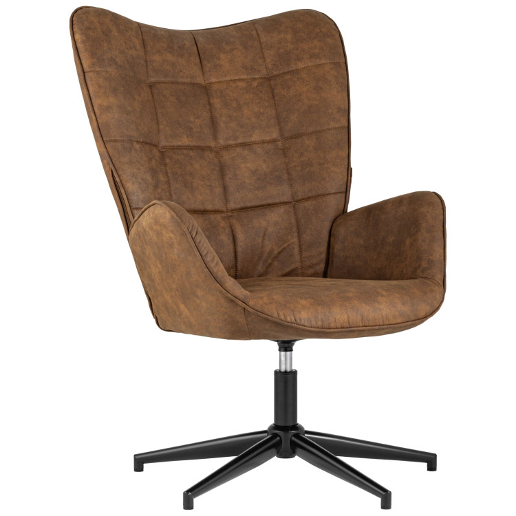 Мягкие кресла Ирис вращающееся коричневое обивка искусственная замша крестовина металл с функцией вращения