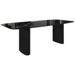 Стол обеденный Nolan 180, керамика глянцевая / две опоры овал