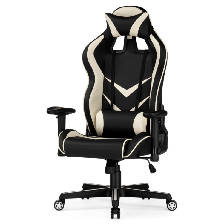 RACER компьютерное кресло с обивкой искусственной кожей, цвет черный / бежевый