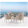 Обеденные группы Комплект плетеной мебели T190B/Y350A-W85-90x90 Latte 4Pcs