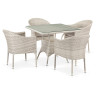 Обеденные группы Комплект плетеной мебели T190B/Y350A-W85-90x90 Latte 4Pcs