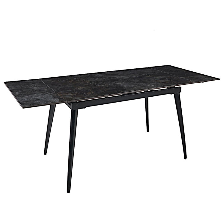 Керамические столы DTM0101CS Стол обед. расклад. UMBER GLOSS 120, керамич. столешница, основ. металл черный