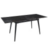 Керамические столы DTM0101CS Стол обед. расклад. UMBER GLOSS 120, керамич. столешница, основ. металл черный