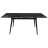 Керамические столы DTM0101CS Стол обед. расклад. UMBER GLOSS 120, керамич. столешница, основ. металл черный