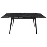 Керамические столы DTM0101CS Стол обед. расклад. UMBER GLOSS 120, керамич. столешница, основ. металл черный
