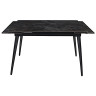 Керамические столы DTM0101CS Стол обед. расклад. UMBER GLOSS 120, керамич. столешница, основ. металл черный