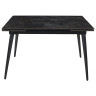 Керамические столы DTM0101CS Стол обед. расклад. UMBER GLOSS 120, керамич. столешница, основ. металл черный