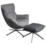 HUG кресло для отдыха с комбинированной обивкой шенилл/экокожа, цвет темно-серый