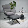 HUG кресло для отдыха с комбинированной обивкой шенилл/экокожа, цвет темно-серый