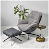 HUG кресло для отдыха с комбинированной обивкой шенилл/экокожа, цвет темно-серый