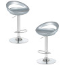 Полубарные стулья Набор 2 шт Стул барный DOBRIN DISCO, серебряный