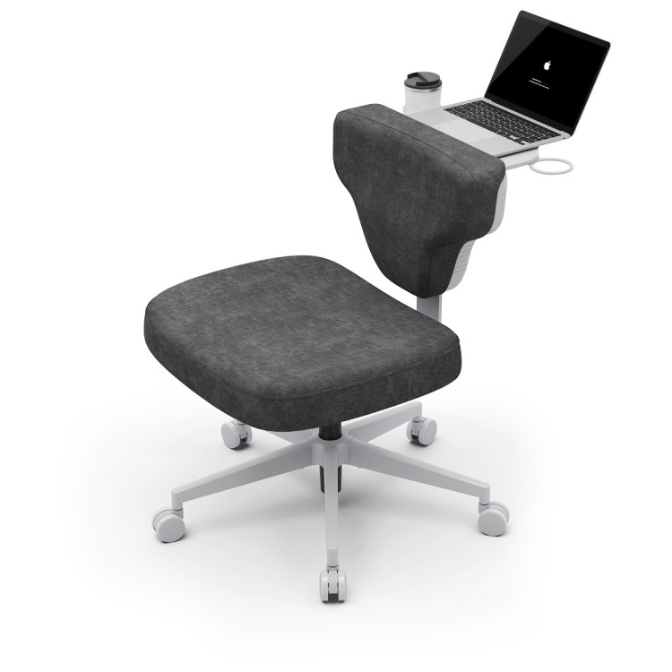 Компьютерные кресла Кресло гибридной посадки FoxGear SHORTZ Fabric, размер 2 (с ноутбучным столиком), тёмно-серый