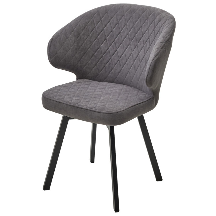 Стулья для гостиной Стул ХИЛТОН 360 град., цвет B28 Темно-серый, велюр / черный каркас М-City