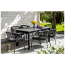 Обеденная группа ВЕНЕТО на 6 персон со стульями МИЛАН, каркас темно-серый, роуп темно-серый