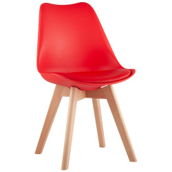 Frankfurt красный, сиденье из сочетания пластика и экокожи, ножки деревянные