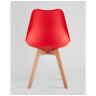 Обеденные стулья Frankfurt красный, сиденье из сочетания пластика и экокожи, ножки деревянные