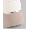 Пуфы Кэрри с ящиком шенилл серо-бежевый с декоративным серебристым ободком