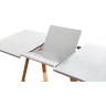Раздвижной обеденный стол с деревянной столешницей Т1692 белый лак