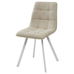 Стул CHILLI SQUARE UF860-01B бежевый, ткань/ белый каркас М-City