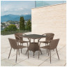 Обеденные группы Комплект мебели из иск. ротанга T197BT/Y137C-W56 Light brown (4+1)
