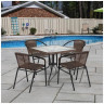 Обеденные группы Комплект мебели Николь-2B TLH-037BR2/080SR-80х80 Brown (4+1)