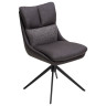 Стул полукресло LEROY 360 поворотный, комбинированная обивка экокожа / букле, цвет серый / черный, DISAUR