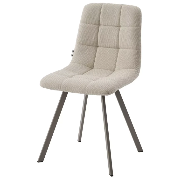 CHILLI SQUARE стул с обивкой тканью, цвет кремовый (355А-02) / каркас латте