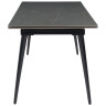 Керамические столы DTM0101CS Стол обед. расклад. ARMANI GRAY 120, керамич. столешница, основ. металл черный