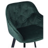 Стул-кресло DC-399 Стул мягкий с подлокотниками, ЗЕЛЕНЫЙ велюр, каркас металл черный КВАДРАТ
