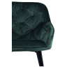 Стул-кресло DC-399 Стул мягкий с подлокотниками, ЗЕЛЕНЫЙ велюр, каркас металл черный КВАДРАТ