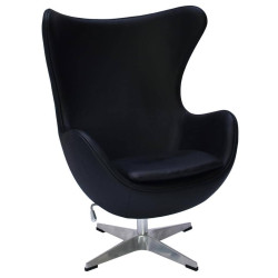 Кресло EGG STYLE CHAIR чёрный, натуральная кожа