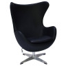 Дизайнерские кресла Кресло EGG STYLE CHAIR чёрный, натуральная кожа