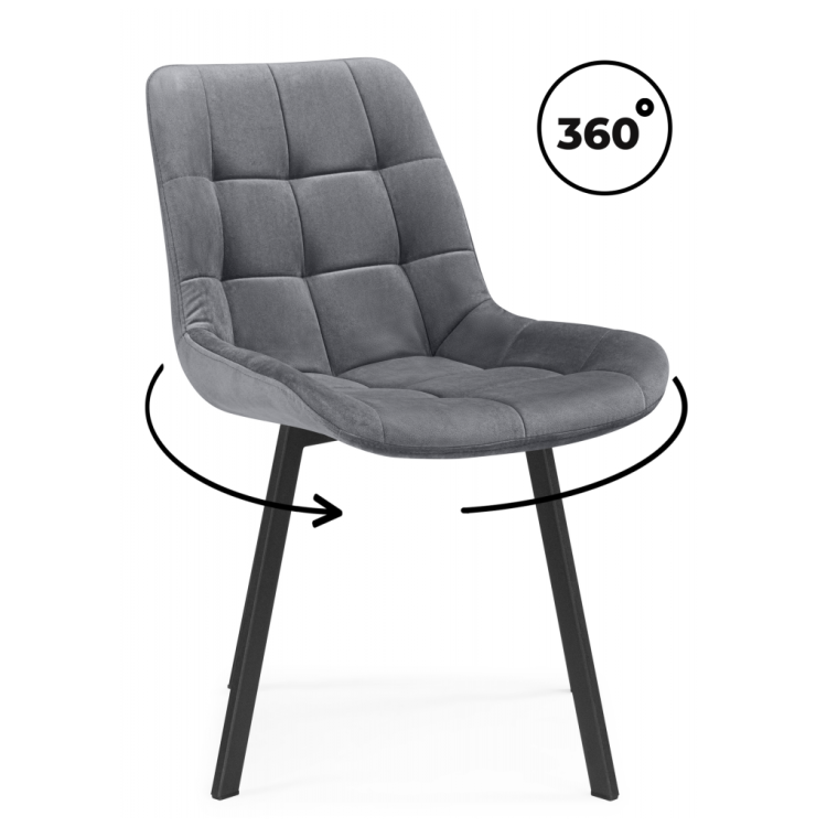 Стулья Стронг вращающийся темно-серый велютто 32 / черный каркас