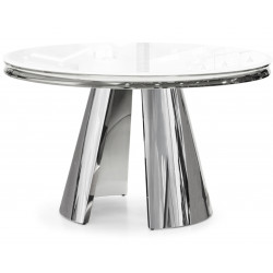 Стеклянные столы со столешницей круглой формы. BLOSS стеклянный обеденный стол