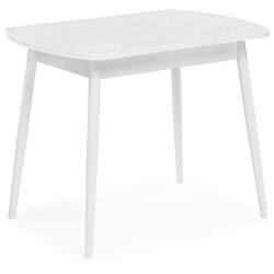 КАЛВЕРТ белый стеклянный обеденный стол