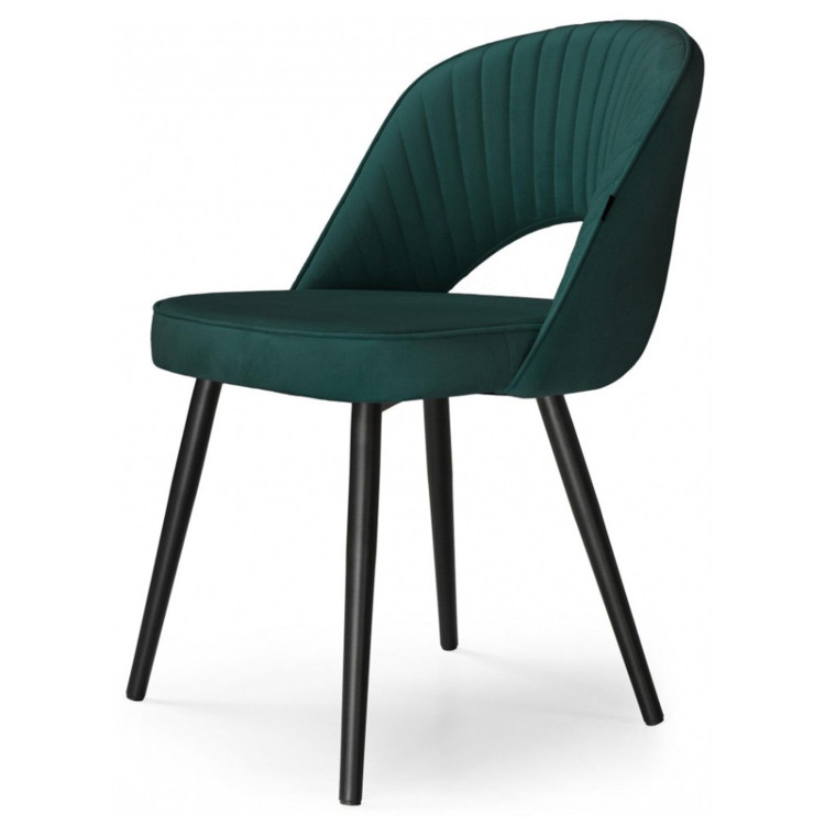 САНДВИКЕН стул на металлическом каркасе с обивкой тканью велюр, цвет изумрудный (velutto 20)