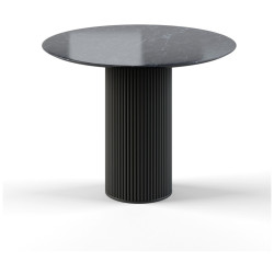Стол круглый Nolan 100, керамика глянцевая, черная