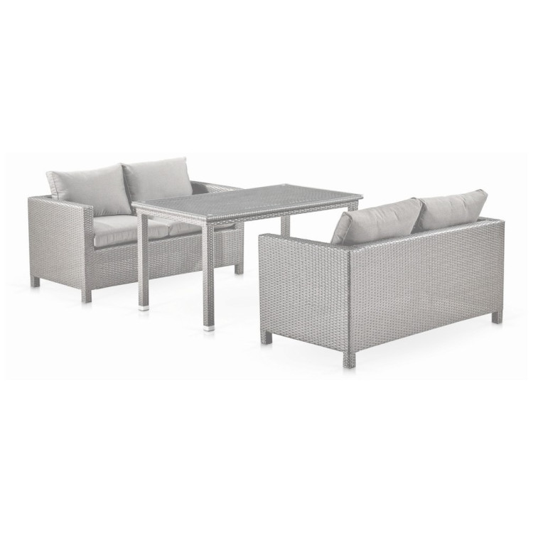 Садовые комплекты для отдыха Обеденный комплект плетеной мебели с диванами T256C/S59C-W85 Latte