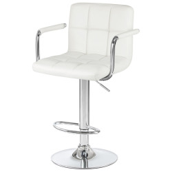 Полубарные стулья недорогие. DOBRIN KRUGER ARM белый Стул полубарный