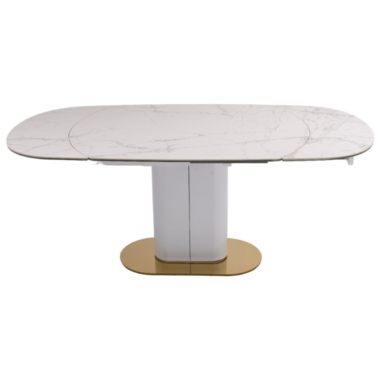Столы Стол обеденный раскладной Атриум-2 MC3035-140W, 140(30+30)х100х77 см, белая керамика
