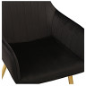 GRETTA (DC836) Стул мягкий с подлокотниками, ЧЕРНЫЙ#G62-50 велюр, каркас металл золото