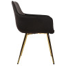 GRETTA (DC836) Стул мягкий с подлокотниками, ЧЕРНЫЙ#G62-50 велюр, каркас металл золото